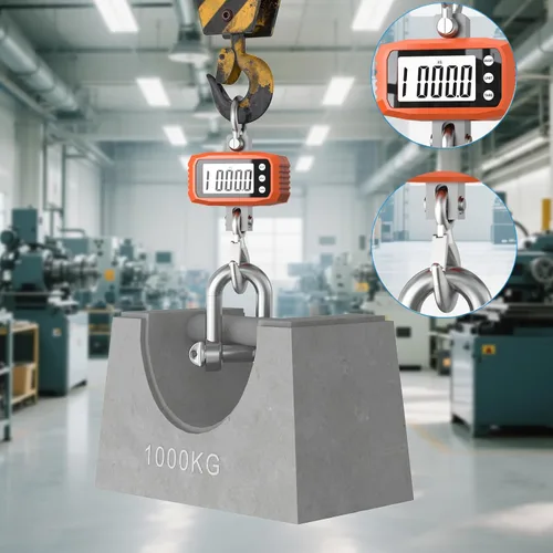 Vista 3 de Báscula digital de grúa y báscula colgante de 2,204.6 lbs - Mango de acero inoxidable de aluminio Multiuso para gimnasio, caza, viajes