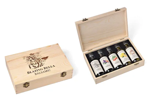 Vista 6 de Blazing Bella Juego de aceite de oliva y vinagre balsámico del chef - Caja de regalo de muestra