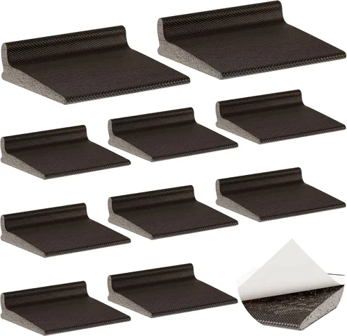 Vista 12 de Pangda 10 sellos para esquina de puerta, sellos autoadhesivos para esquinas de puerta, elevados detrás de burletes para aislamiento de ruido y Beige