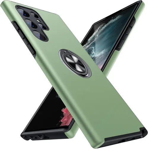 Vista 25 de JAME Funda para Samsung Galaxy S21 Ultra, Protector Delgado y Suave con Parachoques para Samsung S21 Ultra, con Soporte de Anillo Invisible y Atril