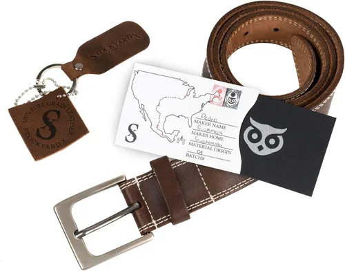 Vista 15 de Hide & Drink, Cinturón de cuero de grano completo de doble hilera para hombre, estilo occidental, accesorio casual de vaquero, hecho a mano