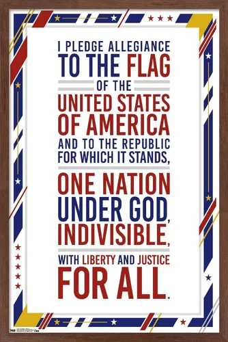 Vista 14 de Trends International The United States Of America - Pledge Of Allegiance Wall Poster, 14.725" x 22.375", Barnwood Framed Version