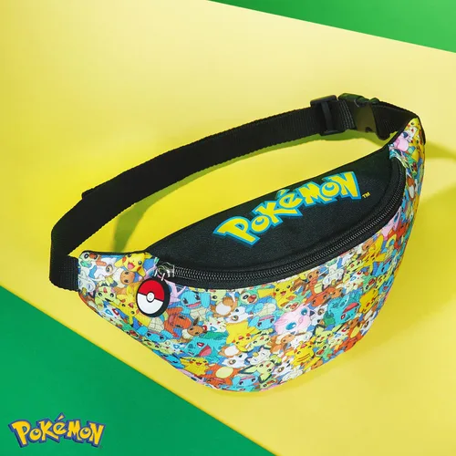 Vista 2 de Pokemon Riñonera para niños y niñas, ligera, ajustable, riñonera, bolsa de viaje para viajes, deportes, escuela, regalos de Pokemon para niños