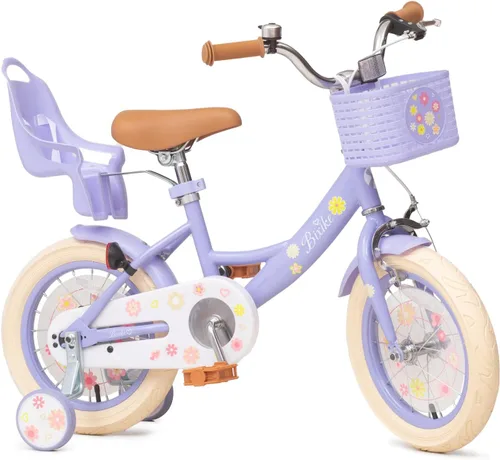 Vista 12 de Bixike Girls Bike with Basket for Toddlers and Kids Aged 3-14 Years Old, 12 14 16 18 Inch with Training Wheels & Doll Seat, 20 Inch with Kickstand &