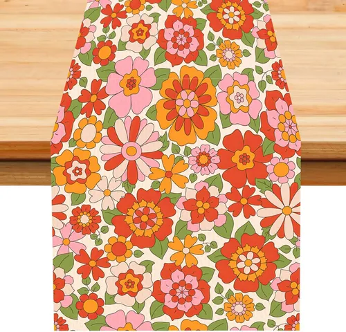 Vista 18 de Camino de mesa con estampado de piel de vaca, lino y algodón, rústico, estilo occidental, color negro, marrón, piel de vaca, para decoración