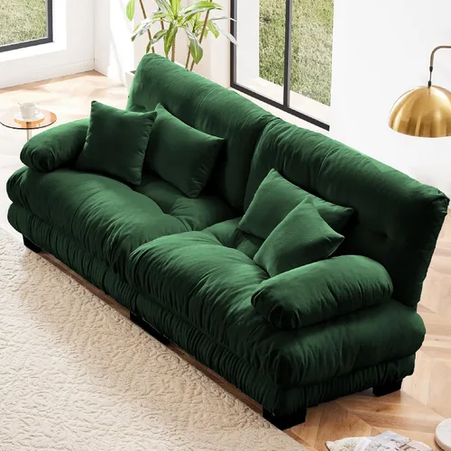 Vista 14 de KEIKI Sofá modular de 94 pulgadas con 4 almohadas, cómodo juego de sofá biplaza Cloud para sofá de asiento profundo suave y profundo, sofá biplaza