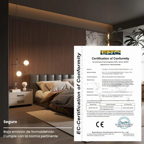 Vista 6 de ROOMTEC Paquete de 2 paneles acústicos de pared de madera maciza, paneles de pared insonorizados de 94.49" x 12.6", paneles de pared de listones