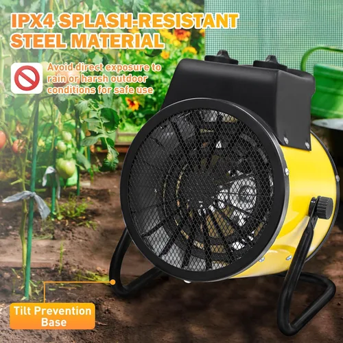 Vista 7 de COOS BAY Calentador de espacio radiante de 1500 W con termostato, calentador eléctrico para invernadero, tienda de cultivo y taller, resistente al