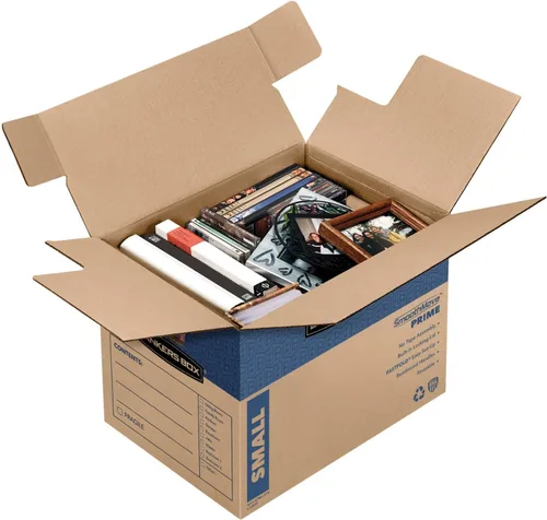 Vista 4 de Bankers Box Caja de mudanza pequeña Prime, paquete de 10 unidades, asas reforzadas, montaje sin cinta, tapa adjunta, 16 x 12 x 12 pulgadas (0062716)