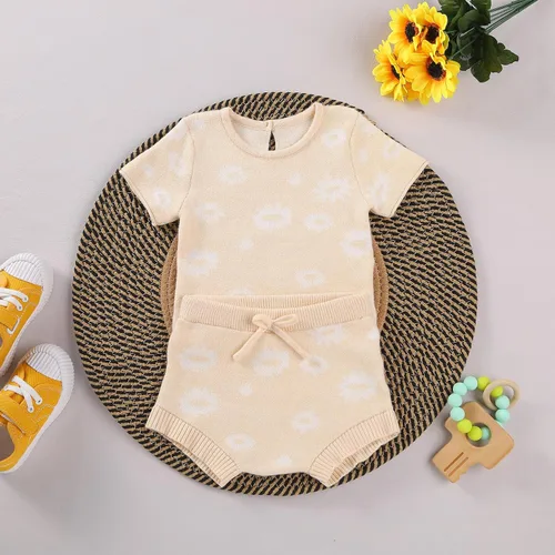 Vista 2 de JNBLDA Conjunto de camiseta sin mangas con estampado floral para recién nacido, ropa de verano para bebé