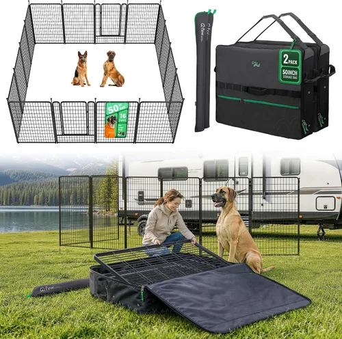 Vista 72 de FXW Rollick - Corralito para perros para patio, campamento con casa rodante, patentado, 24 pulgadas, 2 paneles Fácil instalación, resistente