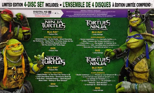Vista 3 de Teenage Mutant Ninja Turtles (2014) Teenage Mutant Ninja Turtles Out Of The Shadows (2016) (Collectible Turtle LunchBox Gift set) (Blu-ray DVD)
