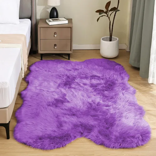 Vista 80 de Latepis - Alfombra rectangular de piel sintética tipo lana de oveja suave y esponjosa de estilo bohemio para sala de estar, dormitorio y residencias