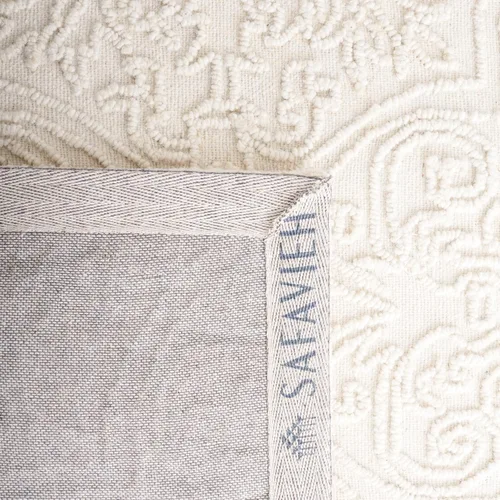Vista 6 de SAFAVIEH Trace Collection - Alfombra decorativa de 2 x 3 pies, color marfil, lana hecha a mano, ideal para zonas de alto tráfico en entrada, sala