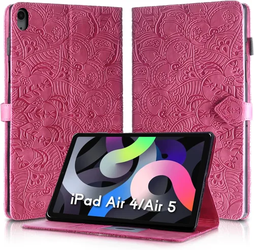 Vista 11 de Funda para tablet iPad Air de 11 pulgadas, diseño de diente de león con soporte para lápiz Apple, cierre magnético y recortes precisos, compatible