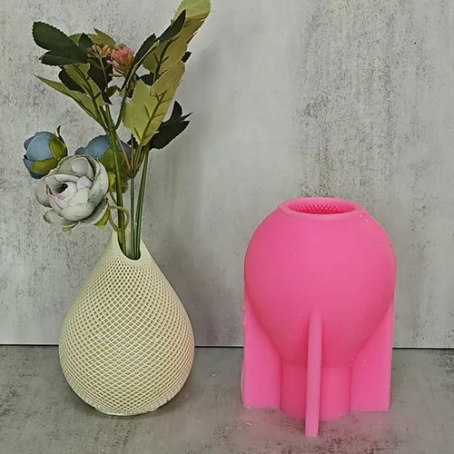 Vista 10 de Molde de silicona para maceta de cara abstracta, jarrón para suculentas, jarrón, yeso, molde para concreto, soporte para velas, molde de resina