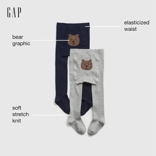 Vista 2 de GAP Paquete de 2 mallas básicas para bebé niñas