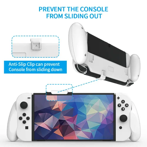 Vista 5 de JDDWIN Switch Switch OLED Dockable Hand Grip,comfort handheld for SwitchSwitch OLED with Specially Ergonomic Design(white)