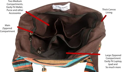 Vista 7 de Patchwork marrón algodón mujeres Hobo Crossbody hombro bolso grande Hipster Boho Sling Messenger School Casual, Azul Turquesa