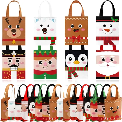 Vista 10 de Photect 24 piezas de bolsas de regalo para fiesta de construcción temática de construcción, bolsa de camión volquete no tejida mini con asas