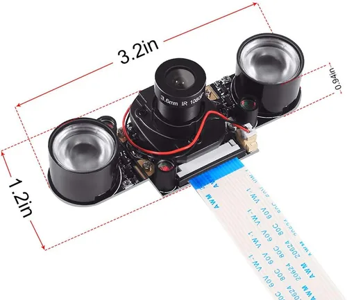Vista 6 de DORHEA Raspberry Pi 4 Módulo de cámara Sensor de corte IR automático Visión diurna/nocturna Video Webcam HD 5MP 1080P OV5647 Enfoque ajustable