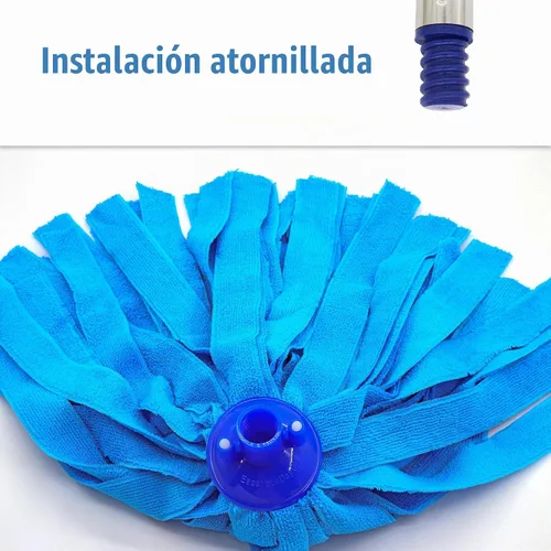 Vista 6 de EaseYourDay - Trapeador de cuerda de microfibra con 2 cabezales reutilizables y poste de 5.2 pies de largo