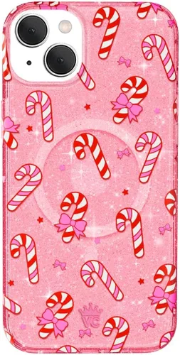 Vista 64 de VELVET CAVIAR Funda para iPhone 15, compatible con MagSafe, probada en caídas de 10 pies, Berry Baby