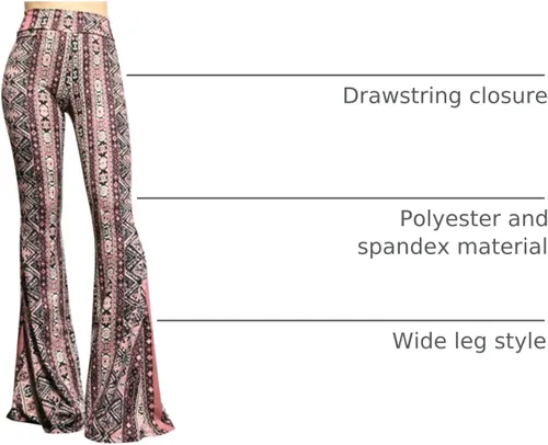 Vista 26 de ShopMyTrend - Pantalones de yoga largos con piernas anchas y acampanadas estilo palazzo, con cintura alta, para mujer