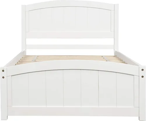 Vista 9 de Harper & Bright Designs Base de cama de plataforma individual, base de colchón y trineo con cabecero, estribo, soporte de listones de madera