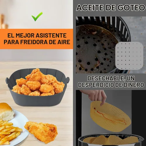 Vista 5 de Paquete de 3 forros de silicona para freidora de aire para COSORI, CHEFMAN
