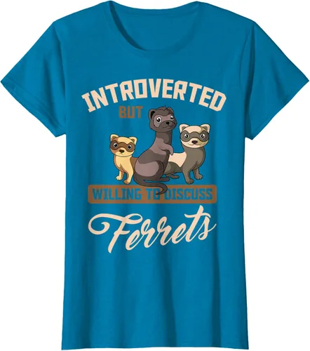 Vista 110 de Camiseta para amantes de los animales de los hurones, Negro, S