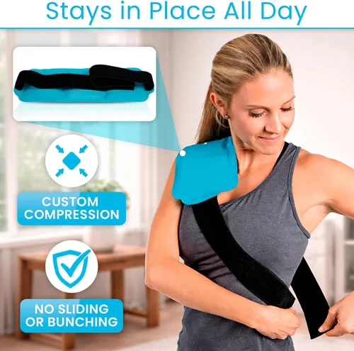 Vista 7 de Arctic Flex - Bolsa de hielo de gel reutilizable para frío y caliente con correa, terapia Lesiones, dolor, hombro, rodilla, espalda, codo y pie