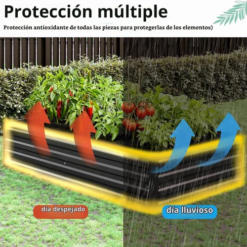 Vista 6 de Vengarus 8x4x1 pies (paquete de 2) Kit de cama de jardín elevada galvanizada, caja de maceta de metal para exteriores para verduras, contenedor