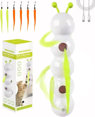 Vista 10 de Caterpillar - Juguete inteligente interactivo para gatos, juguetes recargables activados por movimiento, resistentes a las mordeduras, juguetes