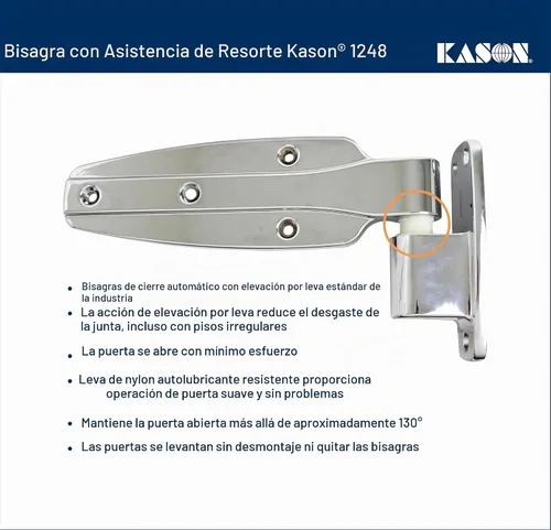 Vista 2 de Kason 1248000004 Bisagra asistida por resorte, paquete de 2, desplazamiento al ras
