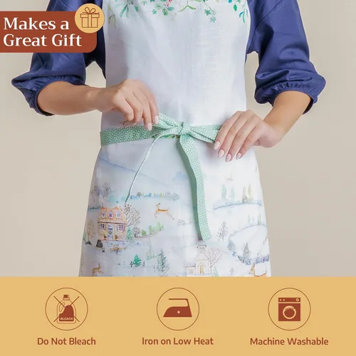 Vista 835 de Maison d' Hermine Delantales para mujer con bolsillo, 100% algodón (27.50 x 31.50 pulgadas)