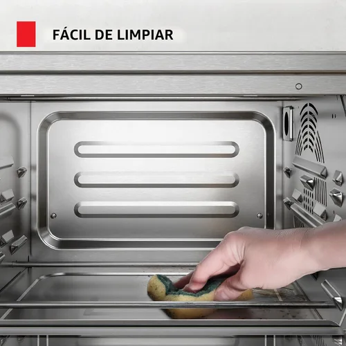 Vista 7 de TOSHIBA ChefFry - Combo de horno tostador y freidora de aire, gran capacidad de 26.4 cuartos de galón, horno tostador de encimera 12 en 1, acero