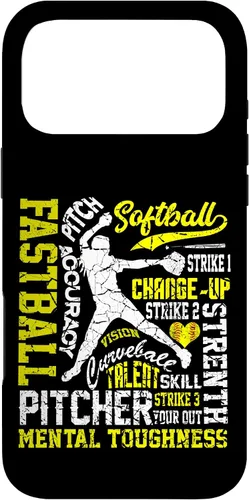 Vista 22 de Distressed Look Softball Pitcher Best Traits for Teen Girls Case for iPhone 17