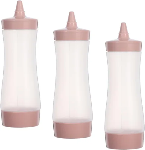 Vista 9 de 3 botellas exprimibles de condimentos para salsas, botella de plástico con tapa, aderezo, aceite, salsa de mostaza, dispensadores de salsa de tomate