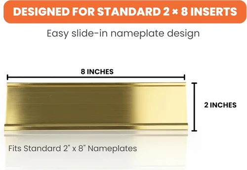 Vista 9 de Soporte de aluminio para placa de identificación de escritorio de oficina de 2 x 8 pulgadas (negro mate) 1 paquete