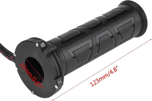 Vista 2 de Qiilu Empuñaduras eléctricas con calefacción para motocicleta, ajustable 0.866 in, negro, 12W-24W