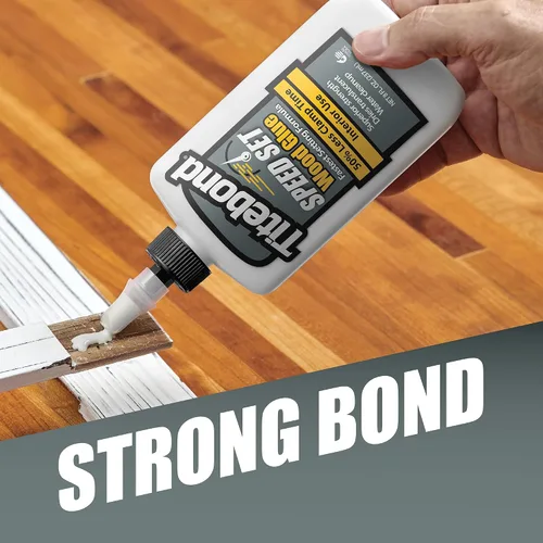 Vista 4 de Titebond Pegamento para madera Speed Set 1 Gal. Adhesivo PVA de ajuste rápido con tiempo de sujeción de 15 minutos - 4366