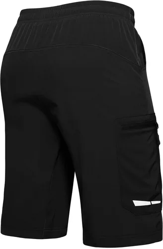 Vista 8 de Ally Pantalones cortos de ciclismo de montaña para hombre, acolchados en 4D, ligeros, holgados, con bolsillos con cremallera, para ciclismo