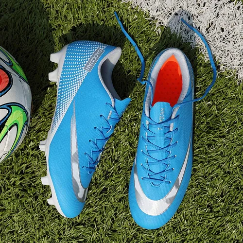 Vista 6 de Aiqzsh Zapatos deportivos de fútbol para hombre, zapatos de fútbol profesionales transpirables para deportes al aire libre, correr, competición