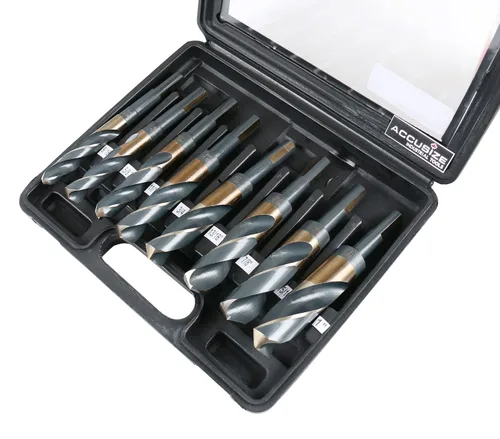 Vista 6 de Accusize Industrial Tools M35 (H.S.S.+5% Cobalto) Vástago y taladro de 1/2" - 9/16" a 1", juego de 8 piezas, H516-6507 M35 HSS + 5% cobalto, 1/2