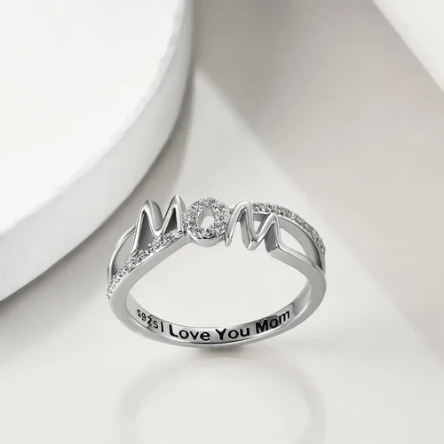 Vista 3 de YFN Anillos para mamá y madre para mujer, anillos de plata de ley para mujer