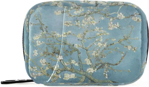 Vista 8 de Naanle Irises Van Gogh - Pastillero de 7 días, organizador de pastillas de viaje con cremallera, funda semanal portátil, tamaño compacto