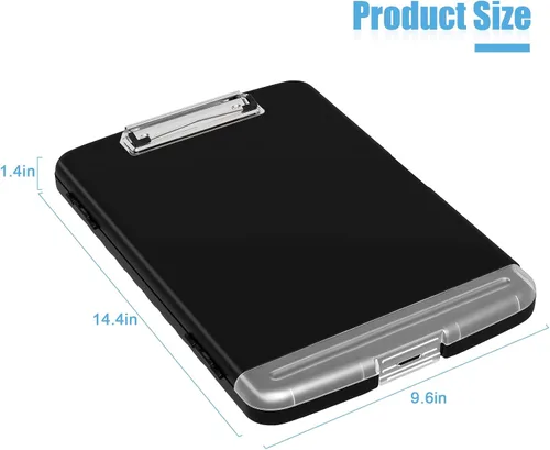 Vista 4 de Hongri Portapapeles con Almacenamiento con Soporte para Bolígrafo, Carpeta Portapapeles de Enfermería de 8.5 x 11 con Apertura Lateral, Alta