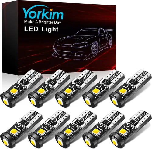 Vista 15 de Yorkim - Bombilla LED 194 ámbar, libre de error Canbus, 3-SMD 2835, T10 ámbar para interior, para luz de techo, mapa, puerta, cortesía, matrícula