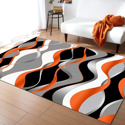 Vista 9 de Alfombra bohemia de arco iris nórdico, alfombra grande con estampado geométrico, alfombra antideslizante para niños con alfombra antideslizante